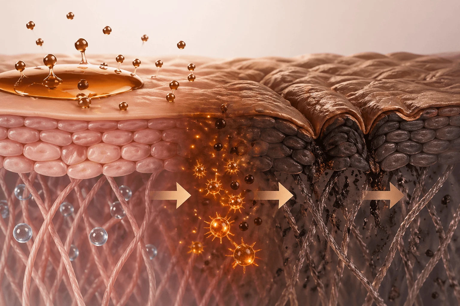 DHA aging effect on skin illustration