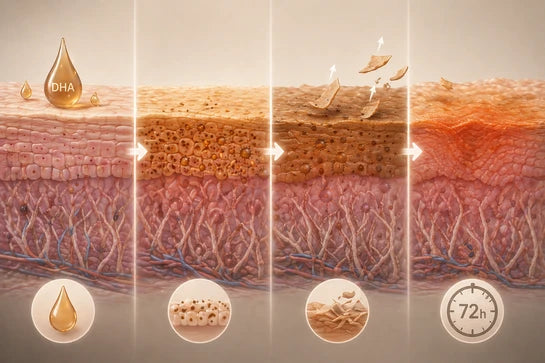 Chemical surface stain on stratum corneum illustration